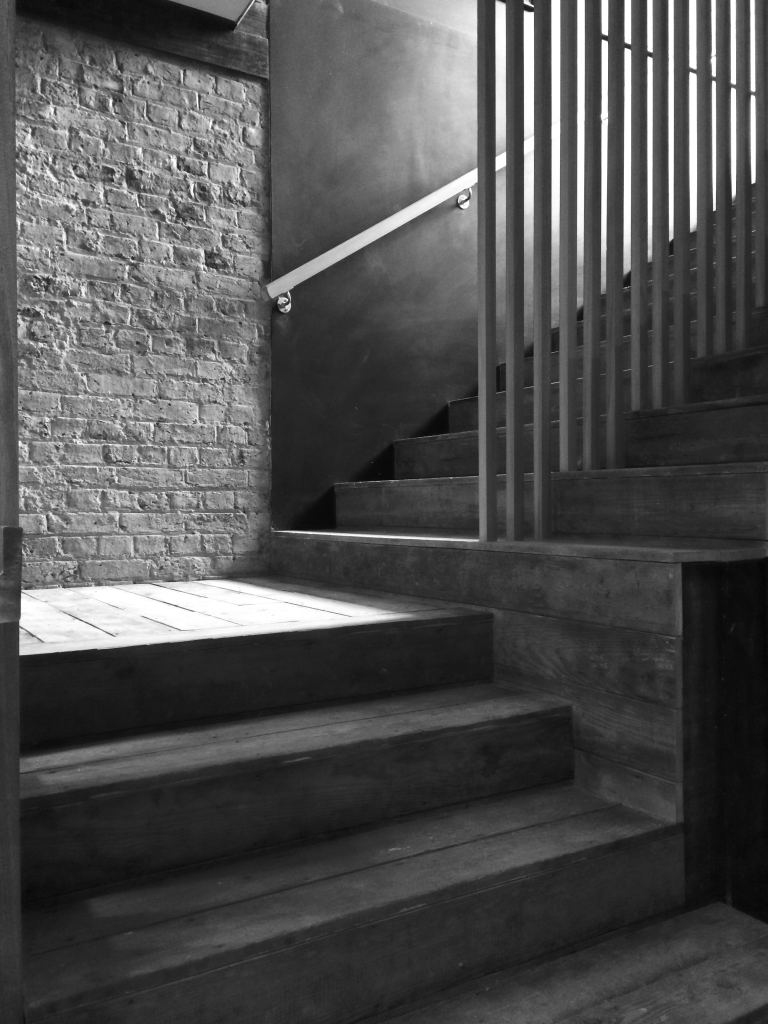 Putney Pies basement staircase detail_bw